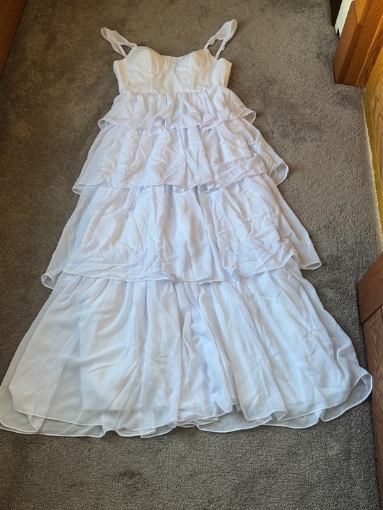 Wear Your Love Dresses & Skirts - Wear Your Love White Tiered Ruffle Maxi Dress Cottagecore Summer SIZE L NWT